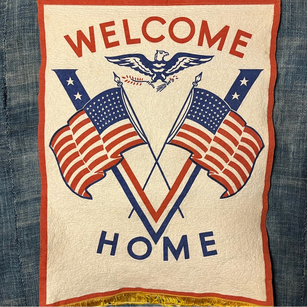 1940’s “Welcome Home” Victory Banner 48 star